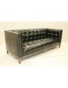 SOFA, COUCH & LOVESEAT 7 Cool, Black Leather Tufted Sofa, Custom Stitching