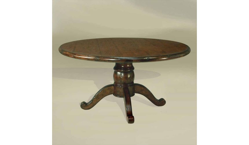 Dining Tables Rustic Home Bar Furniture 60 Round Chestnut