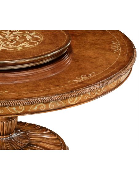 Round luxury dining table with lazy susan. 599323