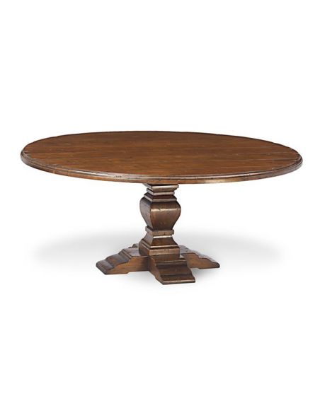 Round Plank Top Dining Table