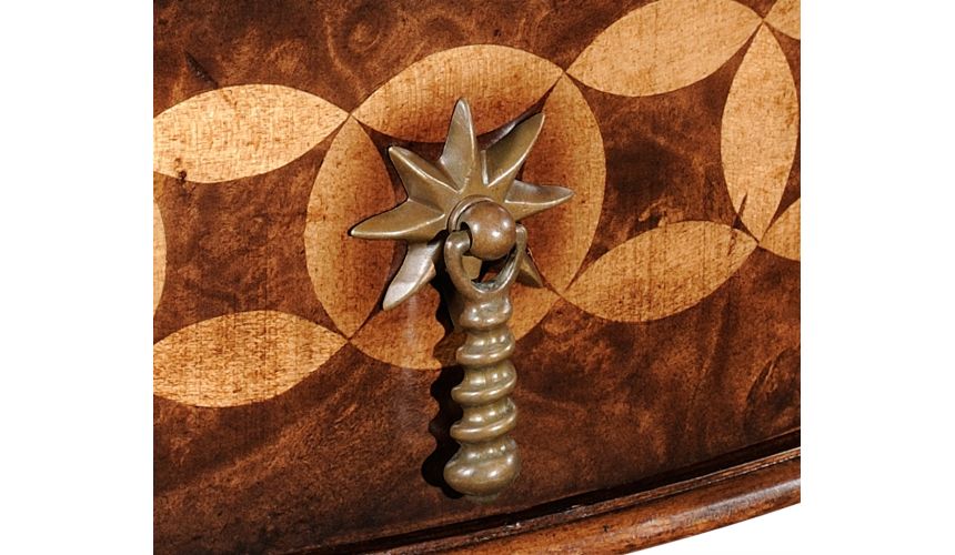 Round & Oval Side Tables Walnut Round Side Table with Drawer-05