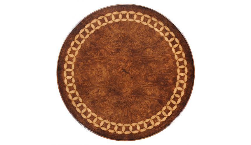 Round & Oval Side Tables Walnut Round Side Table with Drawer-05