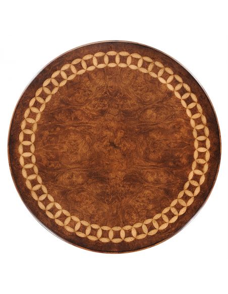 Round & Oval Side Tables Walnut Round Side Table with Drawer-05