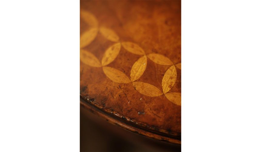 Round & Oval Side Tables Walnut Round Side Table with Drawer-05