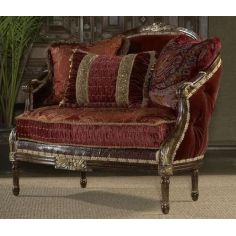 SETTEES, CHAISE, BENCHES Royal red tufted settee