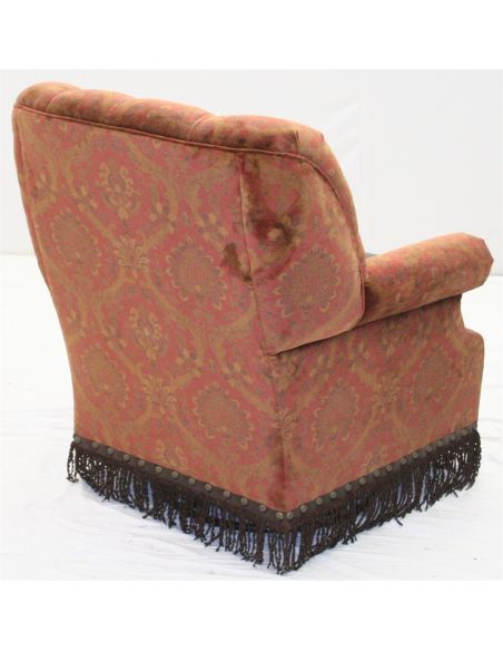 Rust Red Velvet Swivel Rocker. 46620