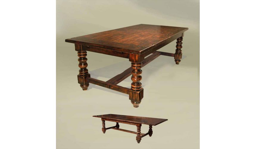 Dining Tables Rustic old English style expandable dining table, solid ash and oak