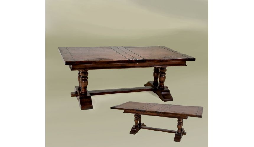 Dining Tables Rustic High End Dinning Room Provence Trestle W/Ext 80 / 102 Tobacco