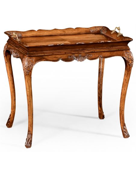 Walnut and Satinwood Tray Table-49