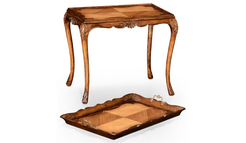 Breakfronts & China Cabinets Walnut and Satinwood Tray Table-49