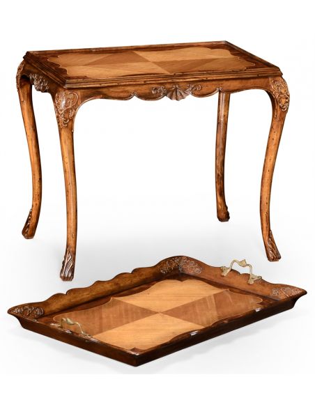 Breakfronts & China Cabinets Walnut and Satinwood Tray Table-49