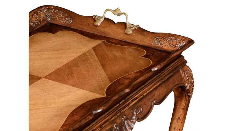 Breakfronts & China Cabinets Walnut and Satinwood Tray Table-49
