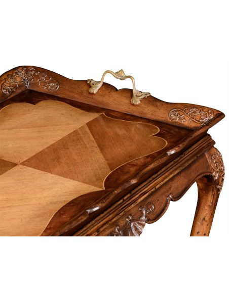 Breakfronts & China Cabinets Walnut and Satinwood Tray Table-49