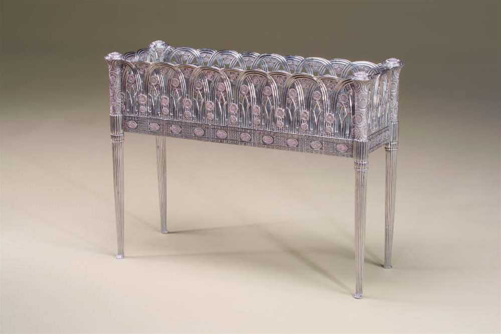 Decorative Accessories High Quality Furniture,Fine pierced stainless steel planter of Art Nouveau design