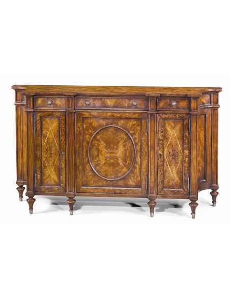 High end dining room furniture Mahogany and burl mahogany banded side cabinet