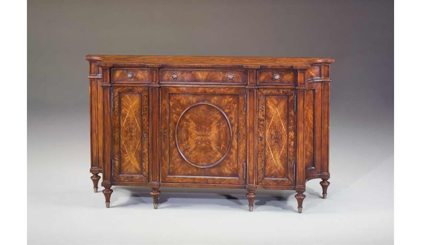 Breakfronts & China Cabinets High end dining room furniture Mahogany and burl mahogany banded side cabinet