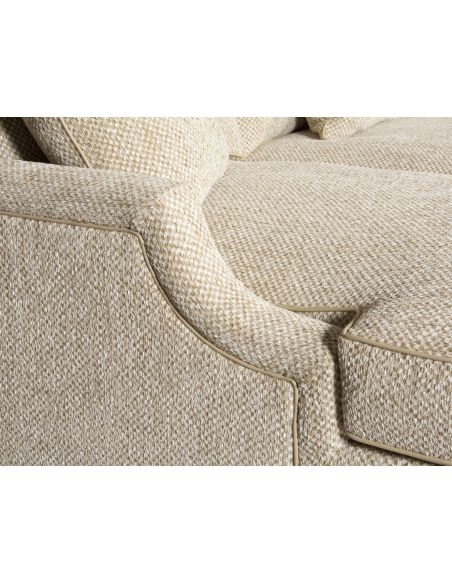 Luxury Leather & Upholstered Furniture Simple style large sectional sofa with 2 chaises 9887