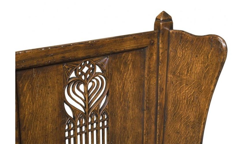 Luxury Leather & Upholstered Furniture Hall Bench. Oak Furniture.