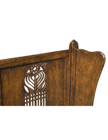 Luxury Leather & Upholstered Furniture Hall Bench. Oak Furniture.