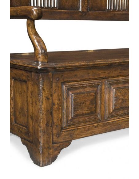 Luxury Leather & Upholstered Furniture Hall Bench. Oak Furniture.