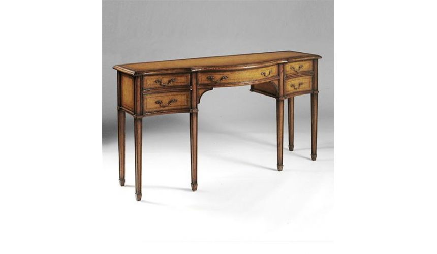 Breakfronts & China Cabinets Sideboard-walnut-leather