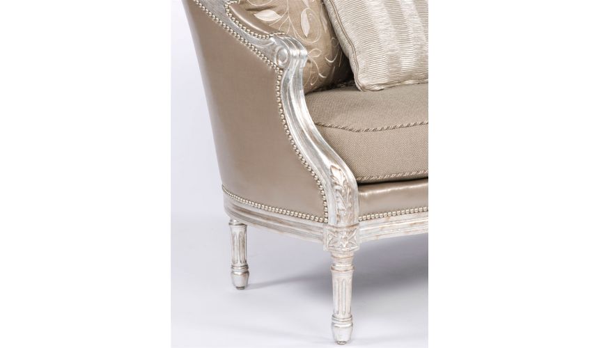 Luxury Leather & Upholstered Furniture Silver sizzle hot settee. 28