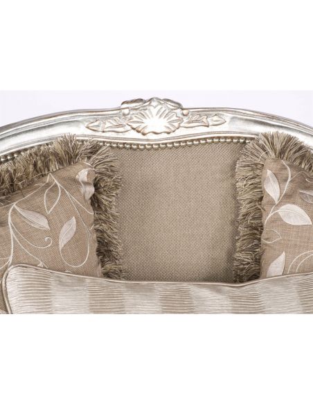 Luxury Leather & Upholstered Furniture Silver sizzle hot settee. 28