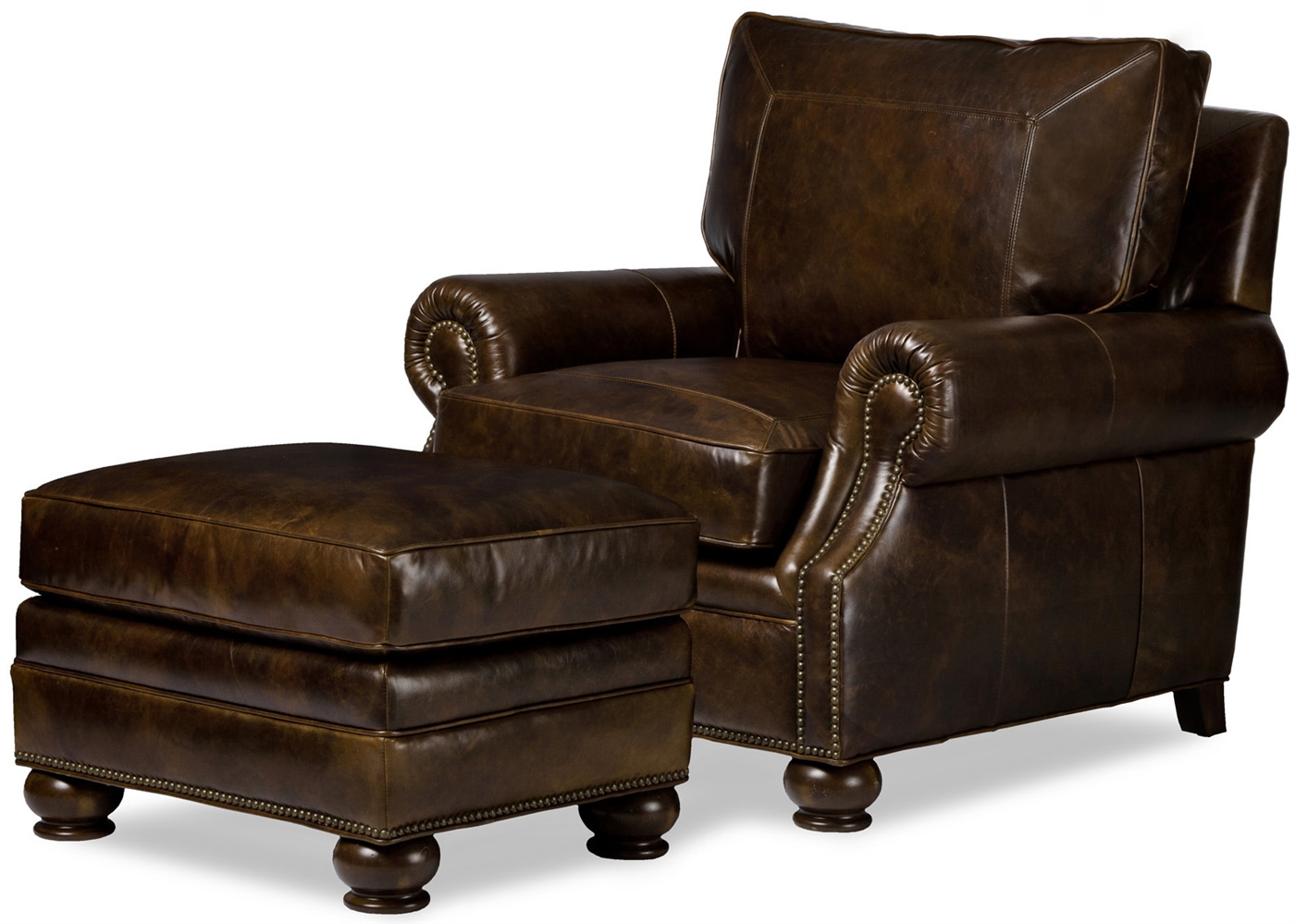 CHAIRS, Leather, Upholstered, Accent Tristan Chair & Ottoman