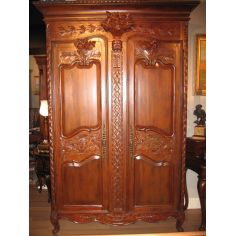 Display Cabinets and Armories Solid mahogany armoire hand carved