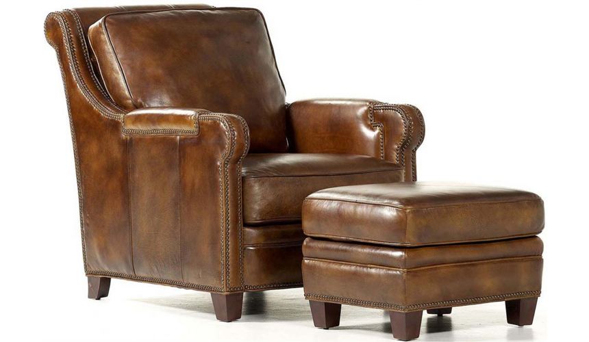 Luxury Leather & Upholstered Furniture Ashland Chair & Ottoman