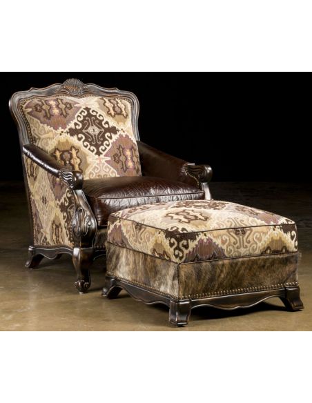 South Western Style Luxury Furniture. Chair and Ottoman