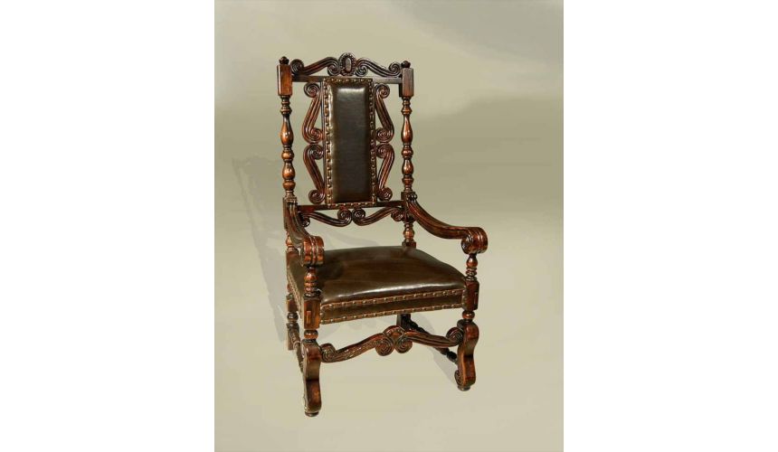 Dining Chairs Rustic Luxury Spanish Heritage Furniture, Arm Chair