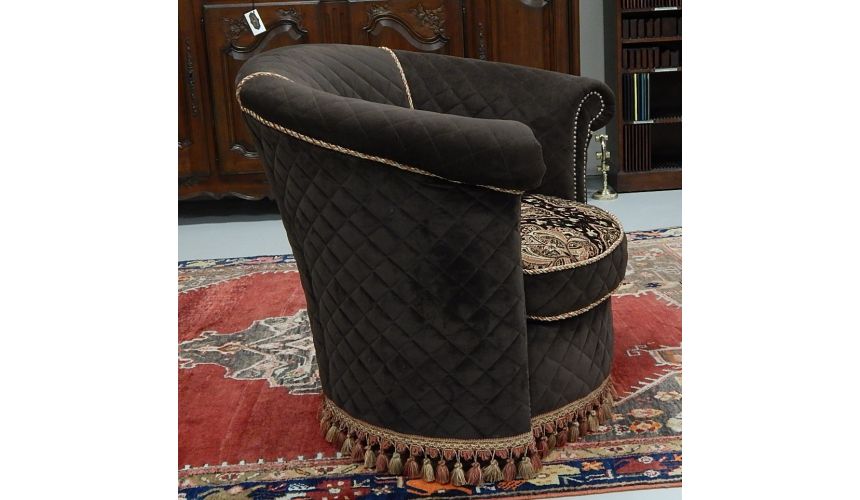Luxury Leather & Upholstered Furniture Swivel chair luxury fine home furnishings