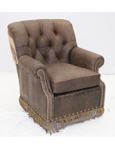 Gator Leather Swivel Rocker Chair