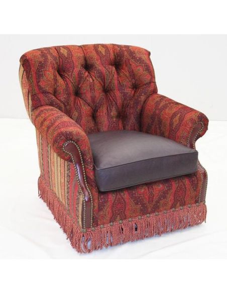 swivel rocker chair with twisted fringe