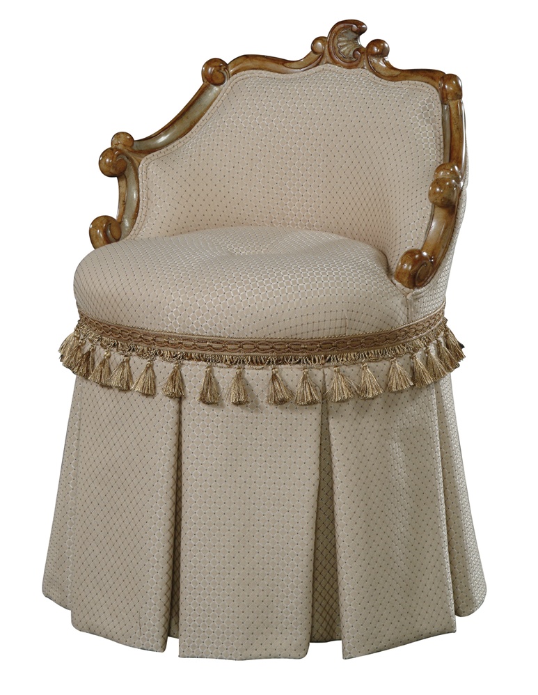 Swivel Vanity Stool High End Furniture, How High Should A Vanity Stool Be