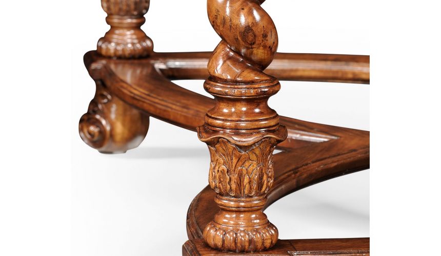 Coffee Tables Cocktail table with oyster veneer and Italian gold leaf Eglomise decoration on glass top