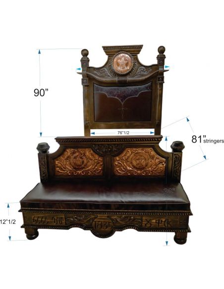 BEDS - Queen, King & California King Sizes Texas Ranger bed. High style western furniture. The best in cowboy decor.