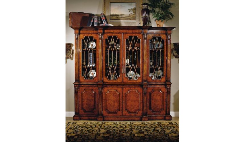 Breakfronts & China Cabinets High end dining room furniture Luxury Bookcase