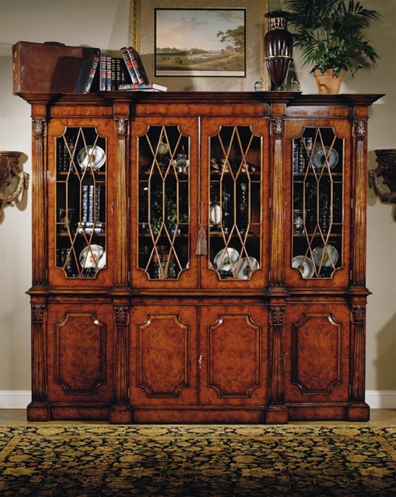 Breakfronts & China Cabinets High end dining room furniture Luxury Bookcase