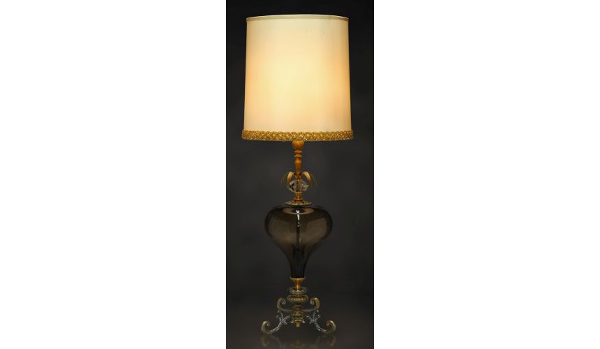 Table Lamps Creme Silk Fabric Shade Table Lamp