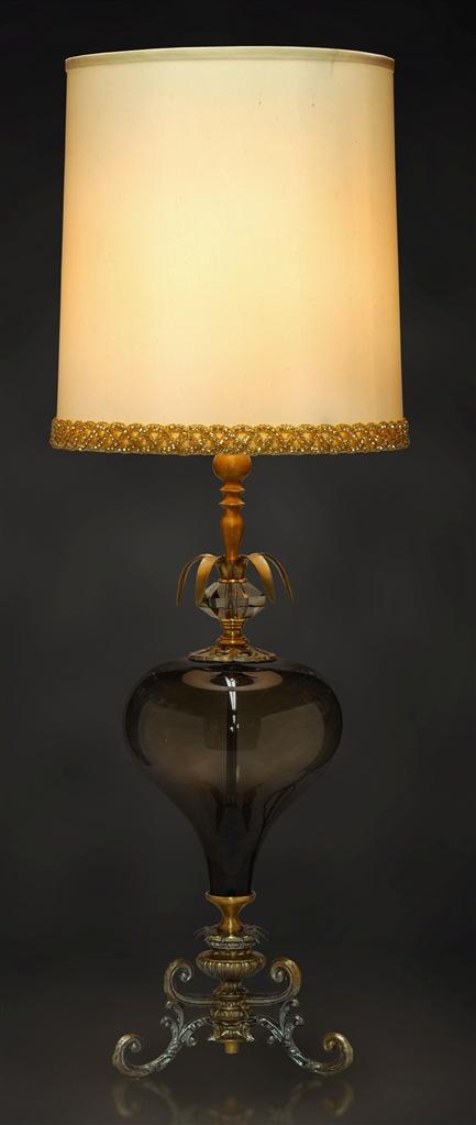 Table Lamps Creme Silk Fabric Shade Table Lamp