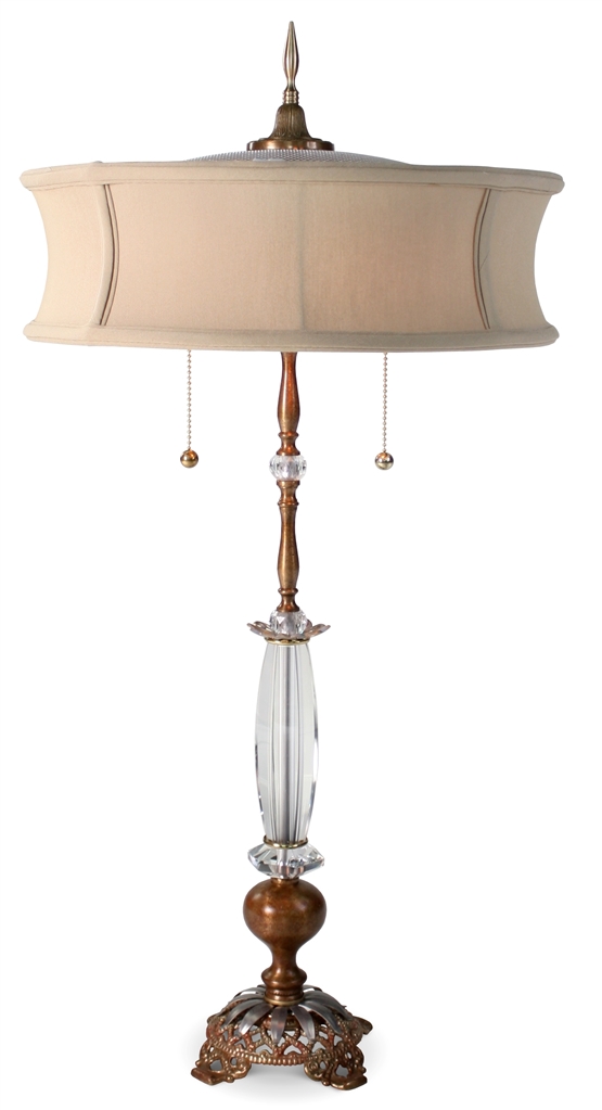 Table Lamps Hand Painted Lamp with Cinnamon and Gold Finish