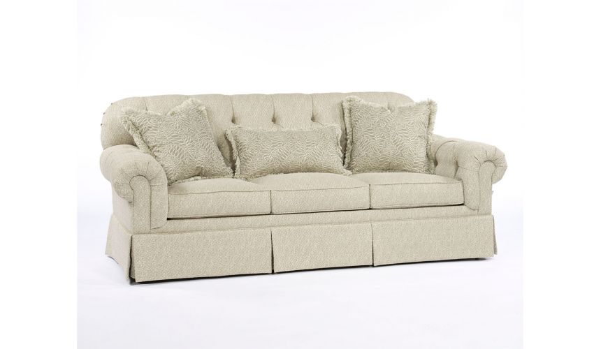 Luxury Leather & Upholstered Furniture Transitional Tufted Sofa