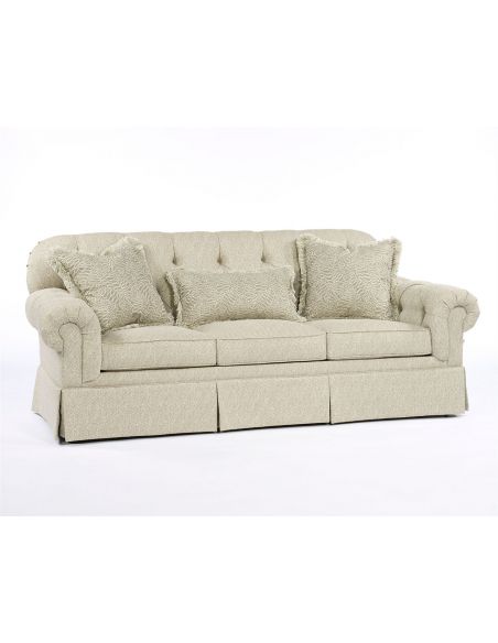 Luxury Leather & Upholstered Furniture Transitional Tufted Sofa