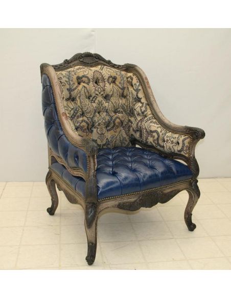 Leather & Fabric Tufted Chair AI 647-03