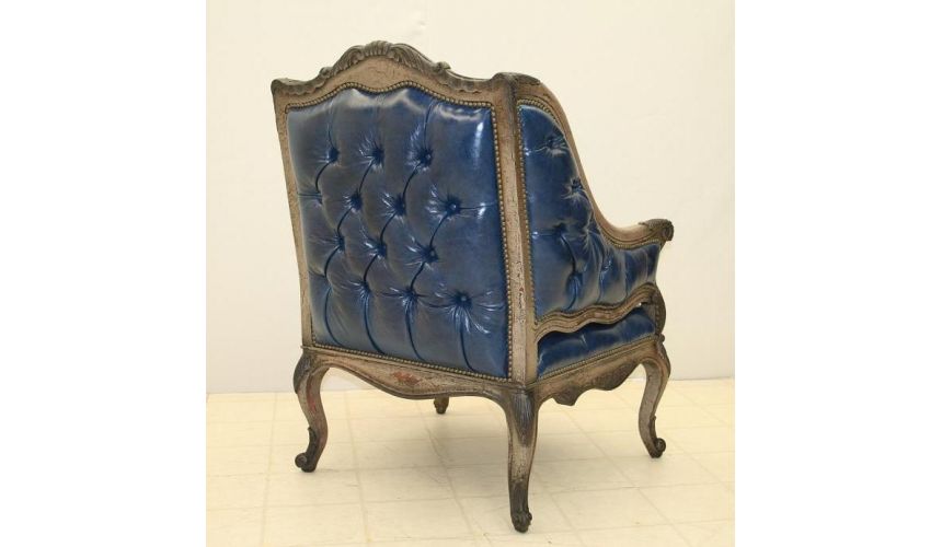 Leather & Fabric Tufted Chair AI 647-03