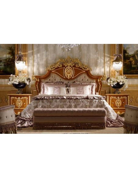 Classic tufted and crowned headboard. From furniture masterpiece's