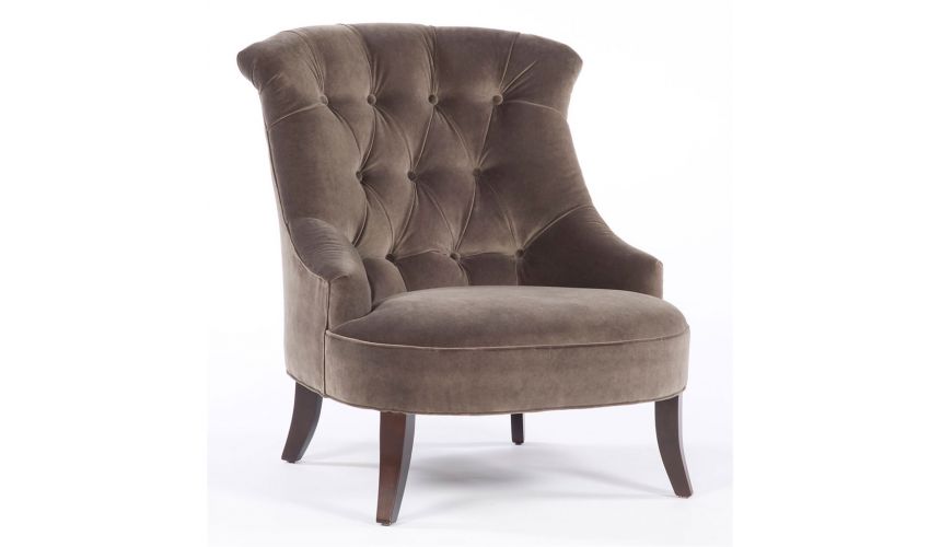 Luxury Leather & Upholstered Furniture Tufted metropolitan living room chair. 86
