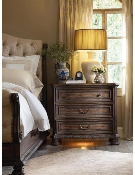 Tufted sleigh bed. Luxury furniture.